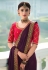 Purple satin chiffon saree with blouse 1109