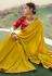 Mustard satin chiffon festival wear saree 1102
