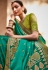 Sea green silk saree with blouse 15091