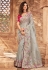 Grey net festival wear saree 1601