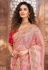 Pink net festival wear saree 1603