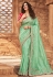 Sea green net saree with blouse 1604