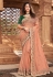 Peach net festival wear saree 1607