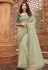 Pista green net saree with blouse 1608