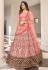 Pink art silk circular lehenga choli 1916