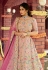 Peach raw silk embroidered work lehenga choli 7121