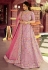 Pink raw silk embroidered work lehenga choli 7123