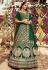 Green raw silk embroidered work lehenga choli 7136