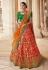 Red banarasi silk a line lehenga choli 1203