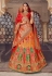 Orange banarasi silk a line lehenga choli 1207