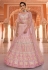 Peach organza a line lehenga choli 8509