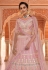 Peach organza a line lehenga choli 8509