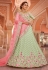 Pista green georgette a line lehenga choli 8512