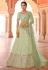 Pista green art silk a line lehenga choli 8521