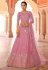 Pink art silk a line lehenga choli 8523