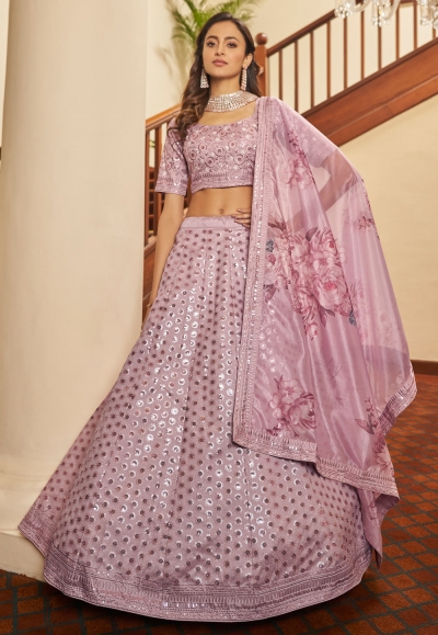 Light purple art silk circular lehenga choli 1923