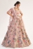 Peach net circular lehenga choli 1048