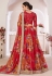 Red georgette floral lehenga choli 6007