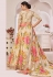 Cream georgette floral lehenga choli 6003