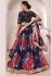 Navy blue georgette circular lehenga choli 6004