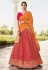 Red banarasi a line lehenga choli 4276