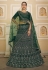 Green soft net circular lehenga choli 9451