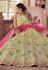 Pista green art silk a line lehenga choli 9407