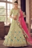 Pista green art silk a line lehenga choli 9407