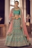 Sea green organza a line lehenga choli 9408