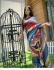 Bollywood Model Multi color crush pleat saree