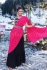 Black and Rani pink crop top bridesmaid lehenga