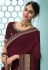 Wine silk saree with blouse 3509