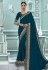 Teal silk festival wear saree 3502