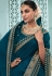 Teal silk festival wear saree 3502