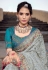 Grey banarasi silk festival wear saree 6206