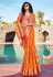 Orange banarasi silk festival wear saree 144469