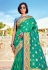 Sea green banarasi silk saree with blouse 144468