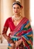 Red silk festival wear saree 343