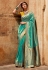 Turquoise silk saree with blouse 1425