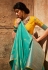 Turquoise silk saree with blouse 1425