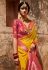 Yellow silk festival wear saree 1434