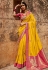 Yellow silk festival wear saree 1434