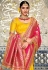 Magenta banarasi silk saree with blouse 5201