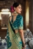 Teal banarasi silk half n half saree 5204