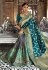 Teal banarasi silk half n half saree 5204