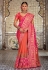 Pink banarasi silk saree with blouse 5205