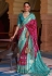 Magenta viscose bandhej saree with blouse 113A