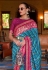 Sky blue bandhej saree with blouse 113C