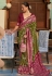 Mehndi viscose bandhej saree 113D