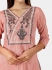 Peach cotton casual wear embroidered Kurti Palazzo